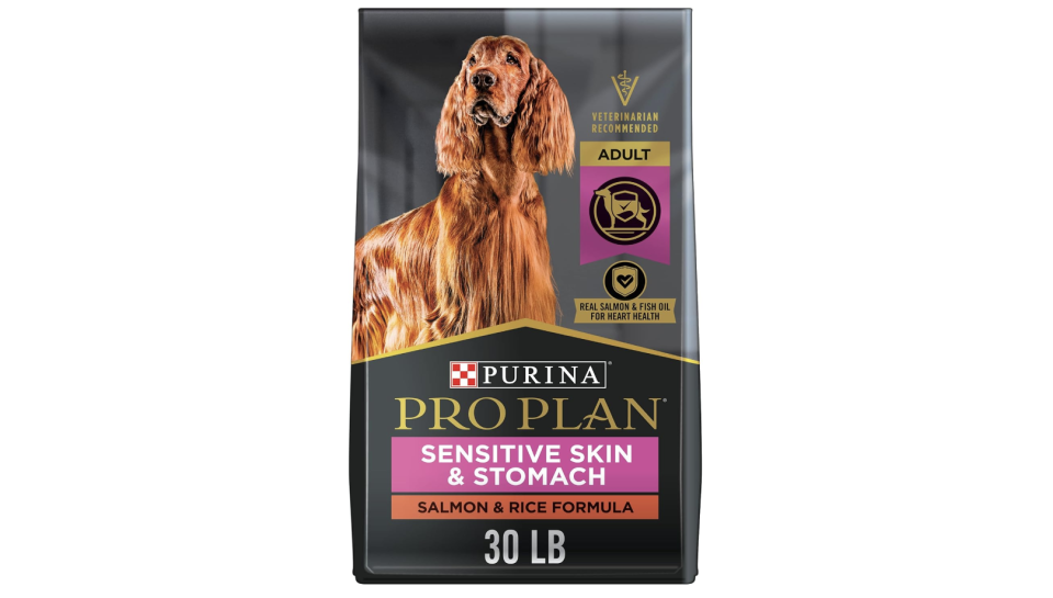 Purina Pro Plan Piel sensible y alimentos para perros estomacales con probióticos para perros, salmón y fórmula de arroz