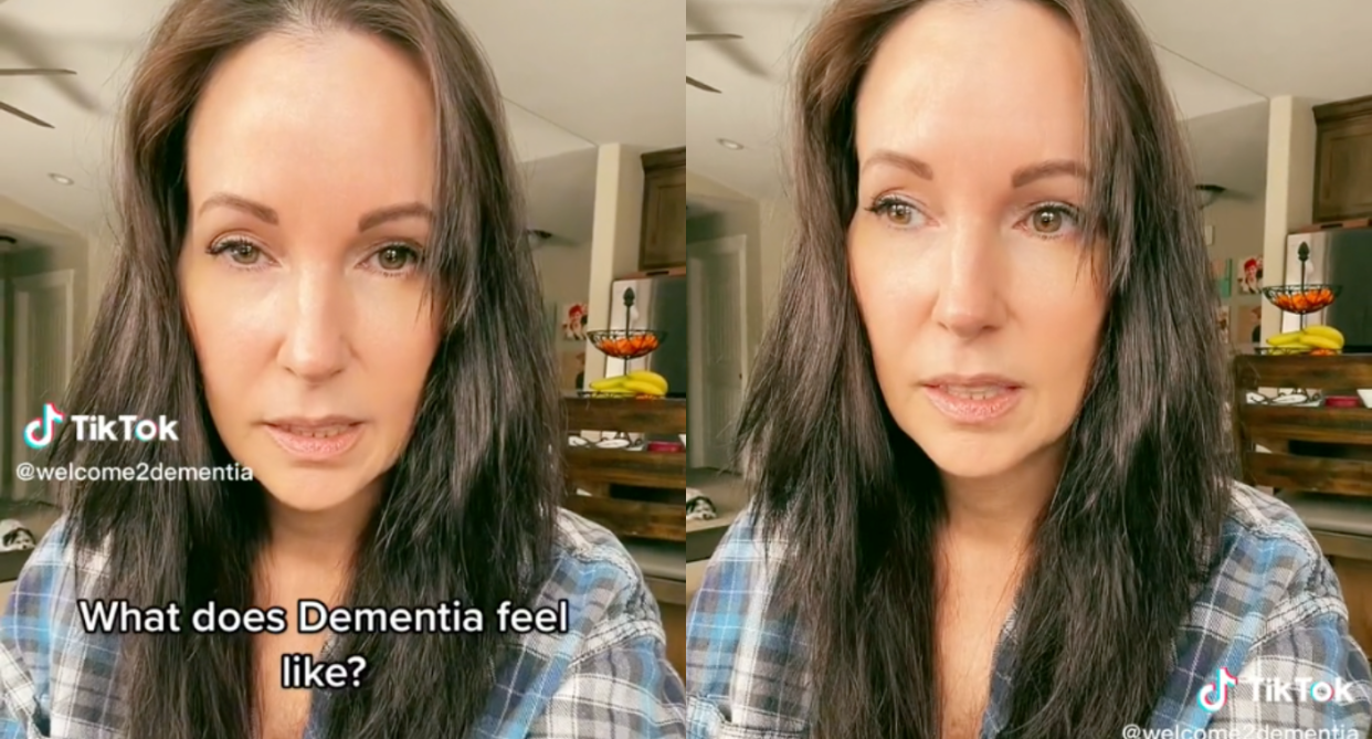 A TikTok user has gone viral after sharing her experience living with dementia. Image via TikTok/@welcome2dementia.