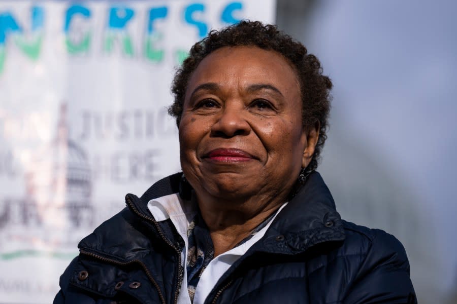 UNITED STATES – JANUARY 26: Rep. Barbara Lee, D-Calif., attends a news conference with the Pro-Choice Caucus on the reintroduction of the “Equal Access to Abortion Coverage in Health Insurance (EACH) Act, outside the U.S. Capitol on Thursday, January 26, 2023. (Tom Williams/CQ-Roll Call, Inc via Getty Images)