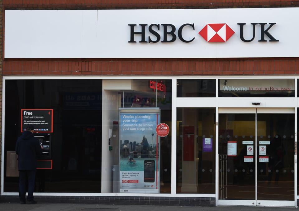 HSBC says the use of its branch network has dropped over the past five years (Charlotte Ball/PA) (PA Archive)