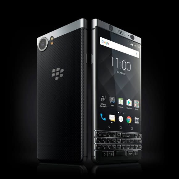 A BlackBerry KeyOne smartphone