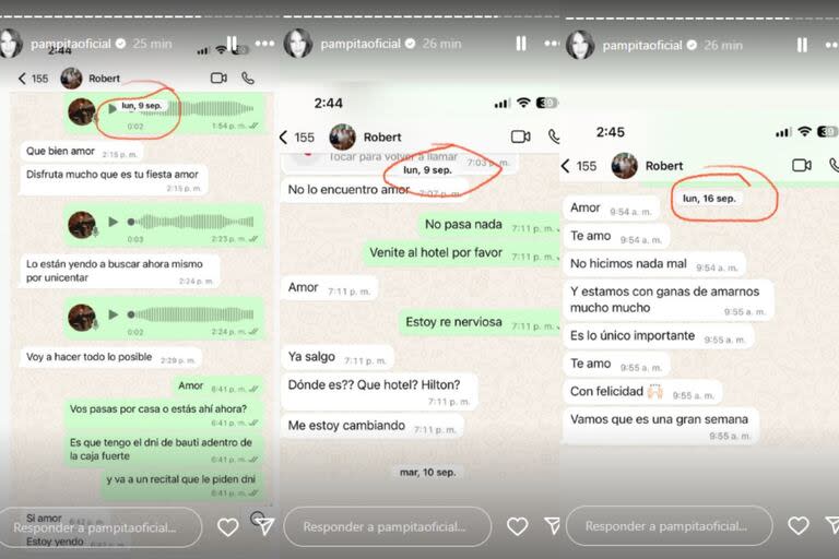 Pampita mostró conversaciones con su exmarido hasta el 20 de septiembre (Foto: Instagram @pampitaoficial)