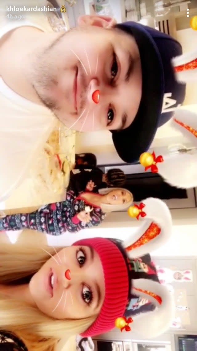 Rob Kardashian and Khloe Kardashian on Christmas