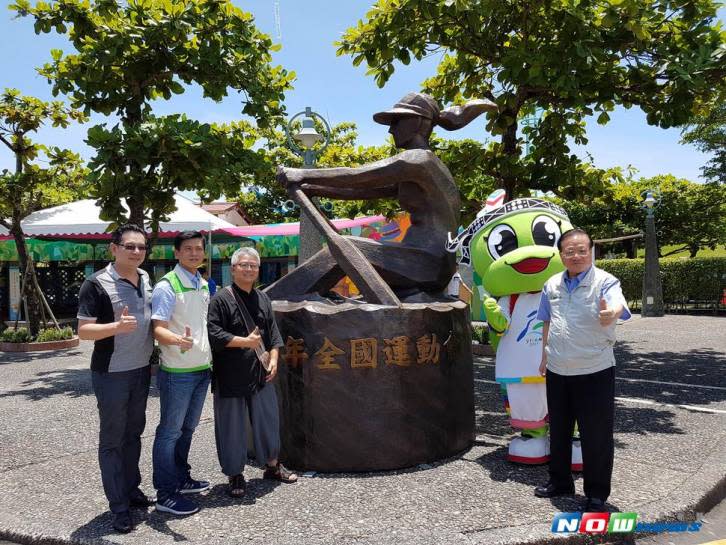 全運會首座大型裝置藝術在冬山河親水公園入口亮相（圖／記者李清貴攝 , 2017.07.03）