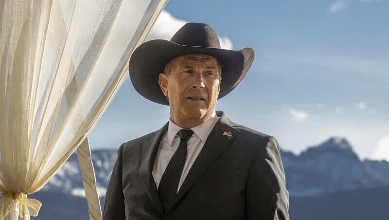 This image released by Paramount Network shows Kevin Costner in a scene from “Yellowstone.” The popular Paramount network drama “Yellowstone” will end in November with a batch of episodes that concludes its fifth season.