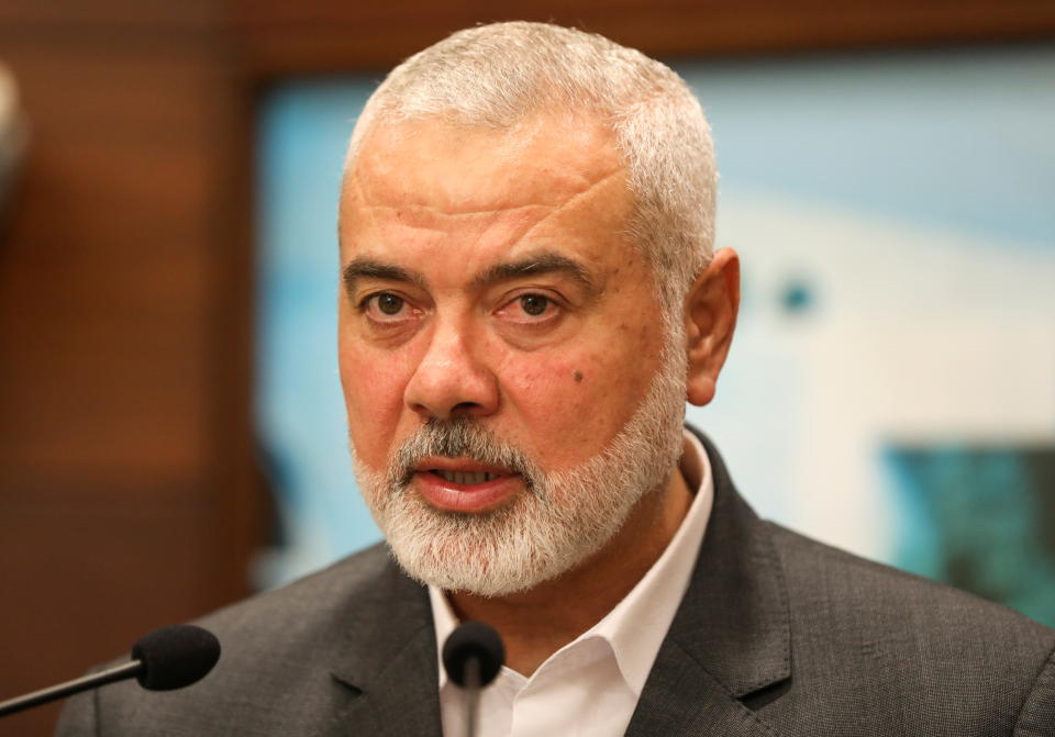 巴勒斯坦伊斯蘭主義運動組織哈瑪斯（Hamas）領袖哈尼雅（Ismail Haniyeh）21日告訴路透社，哈瑪斯官員與以色列「接近達成停火協議」，哈瑪斯已將回覆傳達給協調談判的卡達人員。（路透社資料照）
