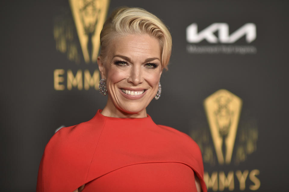 Hannah Waddingham arrives at the 73rd Emmy Awards Performers Nominee Celebration on Friday, Sept. 17, 2021, at the Academy of Television Arts & Sciences in Los Angeles. (Photo by Richard Shotwell/Invision/AP)