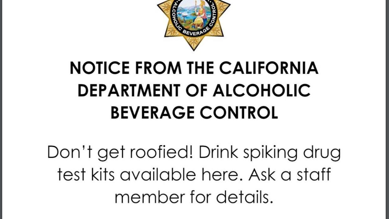 New law California bars, must provide date rape drug