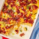 <p>This low-carb breakfast bake is <em>perfect</em>. We replace the hash browns with <a href="https://www.delish.com/cooking/recipe-ideas/a25564976/how-to-make-cauliflower-rice/" rel="nofollow noopener" target="_blank" data-ylk="slk:riced cauliflower;elm:context_link;itc:0;sec:content-canvas" class="link ">riced cauliflower</a> but kept all of the delicious fillings that make this a dish worthy of any brunch crowd.</p><p>Get the <strong><a href="https://www.delish.com/cooking/recipe-ideas/recipes/a51520/loaded-cauliflower-breakfast-bake-recipe/" rel="nofollow noopener" target="_blank" data-ylk="slk:Loaded Cauliflower Breakfast Bake recipe;elm:context_link;itc:0;sec:content-canvas" class="link ">Loaded Cauliflower Breakfast Bake recipe</a></strong>.</p>