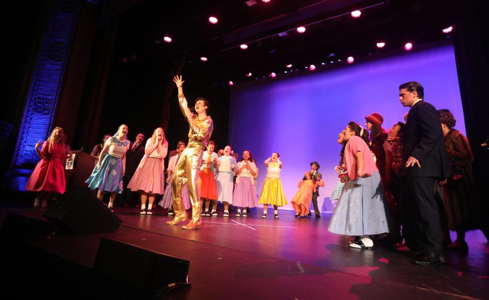 Pleasantville High School actors rehearse Bye Bye Birdie before the Metropolitan High School Theater Awards at the Tarrytown Music Hall June 12, 2023.