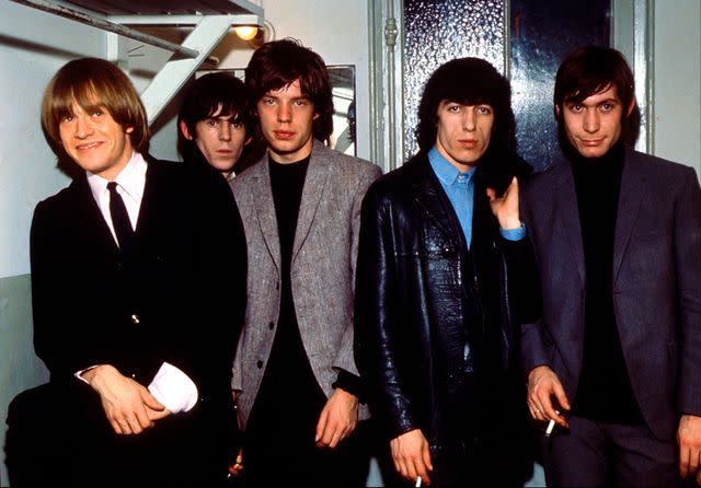 <p> King Collection/Avalon/Getty</p> The Rolling Stones in the 1960s, left to right: Brian Jones, Keith Richards, Mick Jagger, Bill Wyman and Charlie Watts