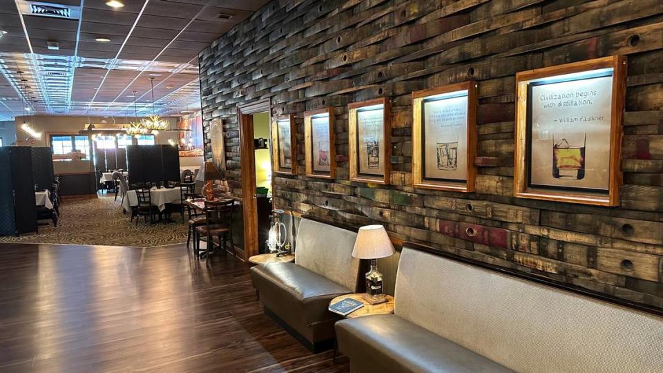 Whiskey barrel staves line the walls at B&B Chophouse and Market, 8205 Natures Way, Lakewood Ranch.