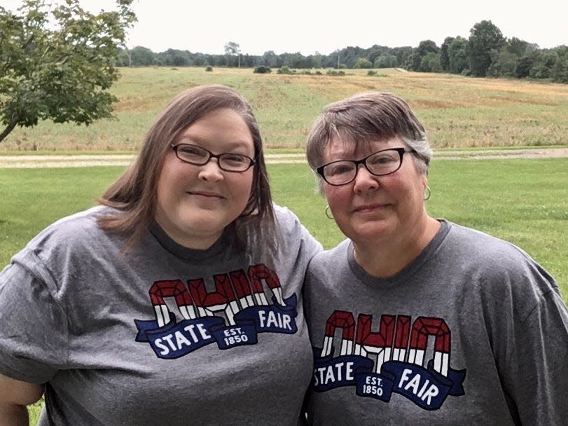 Vickie Noble, right, pictured with her daughter Jennifer Noble, will be inducted into the Ohio State Fair Hall of Fame on Thursday for her 47 years of competing and supporting the fair.