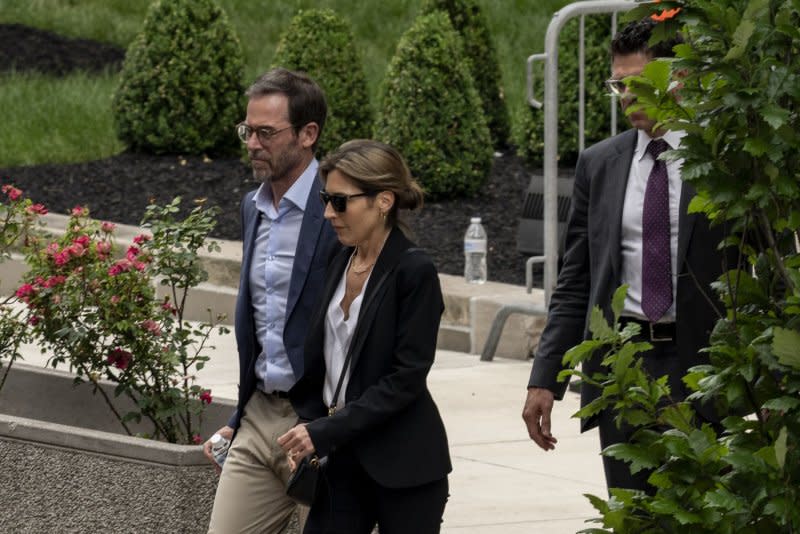 Hallie Biden departs the J. Caleb Boggs Federal Building on the fourth day of Hunter Biden's gun trial in Wilmington, Del., on on Thursday. Photo by Ken Cedeno/UPI