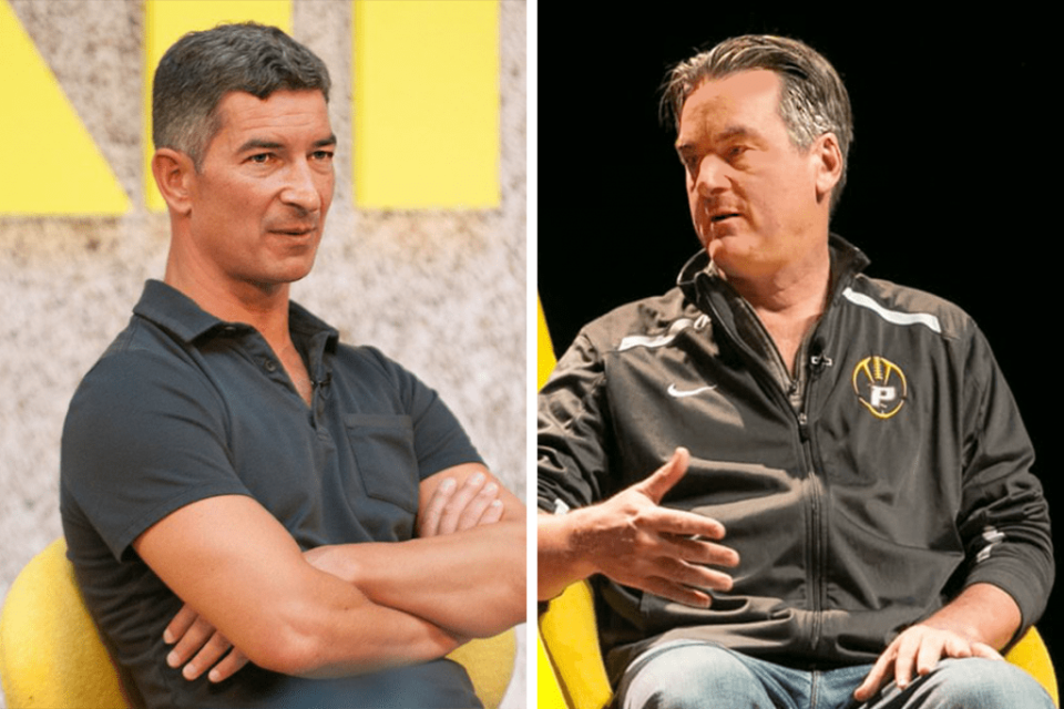 Kayak co-founders Steve Hafner and Paul English speaking at Skift events in London and New York in 2017 and 2018.  Skift