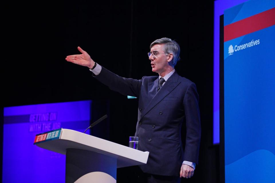 Brexit minister Jacob Rees-Mogg urged the Tories to return to being ‘a party of low taxation’ (Peter Byrne/PA) (PA Wire)