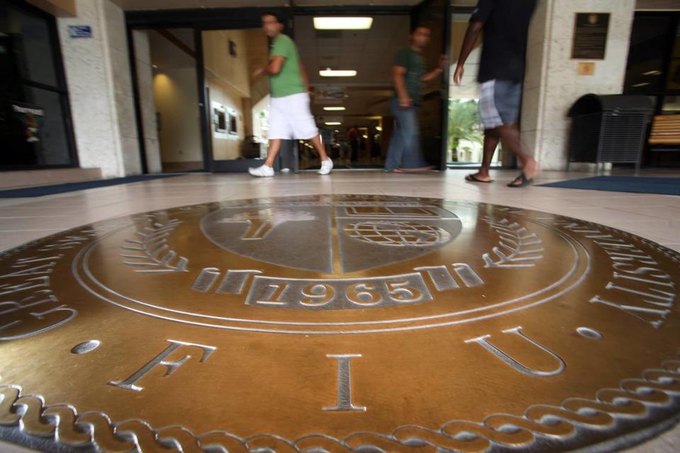 File photo of students walking by the main Florida International University South Campus building on Thursday, August 14, 2008.