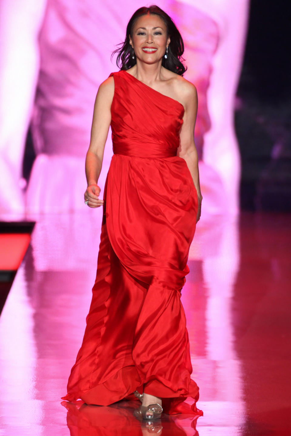 Ann Curry in Carmen Marc Valvo