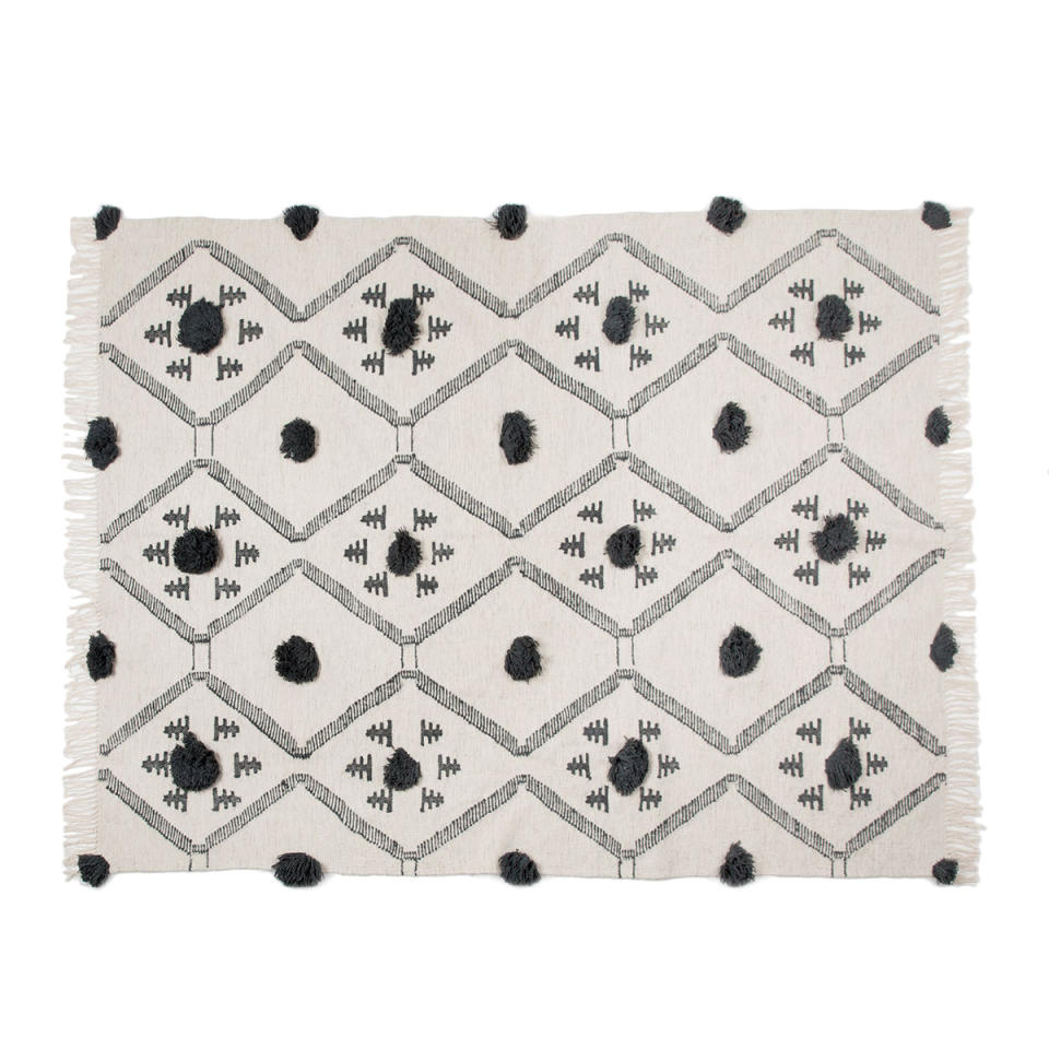 <p><a rel="nofollow noopener" href="https://www.zarahome.com/us/bedroom/rugs/argyle-rug-with-black-details-c1020031201p300033904.html" target="_blank" data-ylk="slk:Argyle Rug With Black Details;elm:context_link;itc:0;sec:content-canvas" class="link ">Argyle Rug With Black Details</a>, $459</p> <p> <strong>Related Articles</strong> <ul> <li><a rel="nofollow noopener" href="http://thezoereport.com/fashion/style-tips/box-of-style-ways-to-wear-cape-trend/?utm_source=yahoo&utm_medium=syndication" target="_blank" data-ylk="slk:The Key Styling Piece Your Wardrobe Needs;elm:context_link;itc:0;sec:content-canvas" class="link ">The Key Styling Piece Your Wardrobe Needs</a></li><li><a rel="nofollow noopener" href="http://thezoereport.com/beauty/celebrity-beauty/kendall-jenner-diy-hair-mask/?utm_source=yahoo&utm_medium=syndication" target="_blank" data-ylk="slk:How Kendall Jenner Keeps Her Hair Extra Shiny;elm:context_link;itc:0;sec:content-canvas" class="link ">How Kendall Jenner Keeps Her Hair Extra Shiny</a></li><li><a rel="nofollow noopener" href="http://thezoereport.com/entertainment/celebrities/selena-gomez-mothers-day/?utm_source=yahoo&utm_medium=syndication" target="_blank" data-ylk="slk:Selena Gomez's Mother's Day Gift Is Everything;elm:context_link;itc:0;sec:content-canvas" class="link ">Selena Gomez's Mother's Day Gift Is Everything</a></li> </ul> </p>