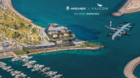 Archer and Falcon Aviation will jointly develop a vertiport network in Dubai and Abu Dhabi, enabling flights between the two cities with Archer’s Midnight flying car while establishing a key operational development for Archer’s plans to launch across the Emirates in both cities as soon as 2025. *Image depicts simulated flight (Photo: Business Wire)