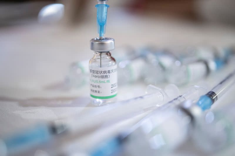 FILE PHOTO: Doses of the Chinese Sinopharm vaccine against the coronavirus disease (COVID-19) are seen in Kragujevac