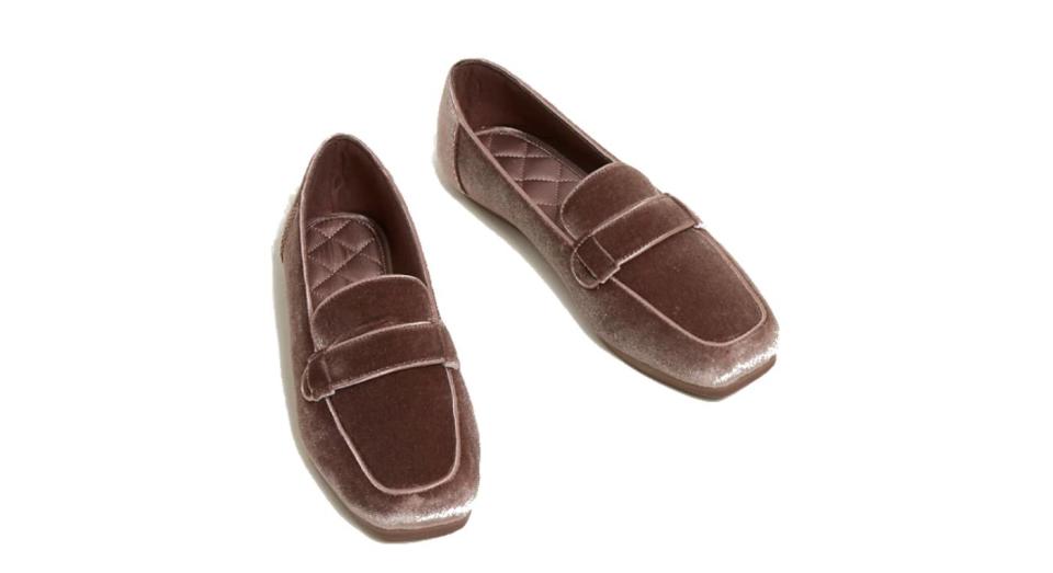 Velvet Square Toe Moccasin Slippers