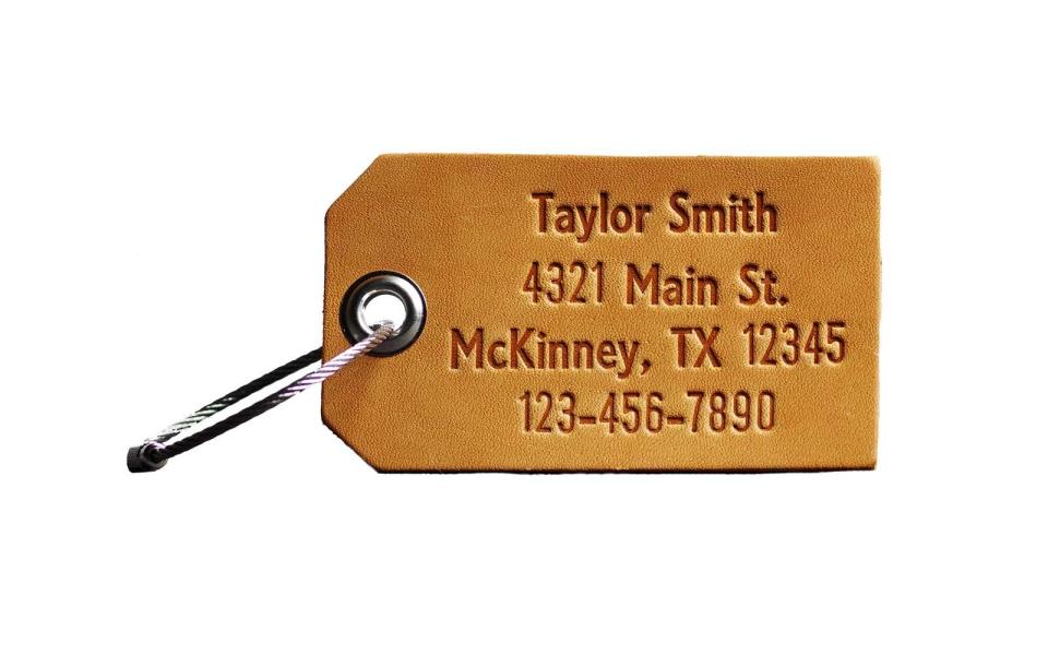 Custom Leather Luggage Tag