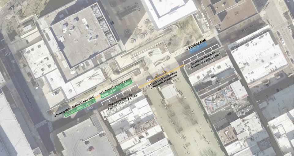 Starting the week of Oct. 23, 10 new Downtown Stop-n-Go parking spaces will be in effect on Wall Avenue, which fronts the north end of Market Square downtown.