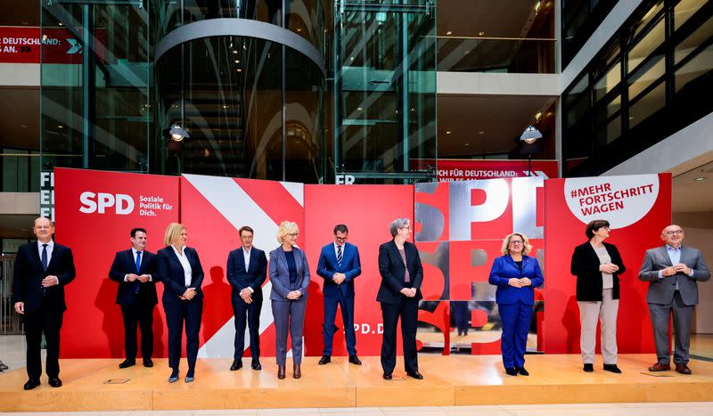 SPD announces ministers for a new government, in Berlin