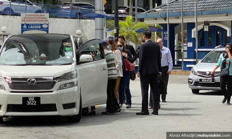 Al Jazeera staff leaving Bukit Aman after questioning (file pix)