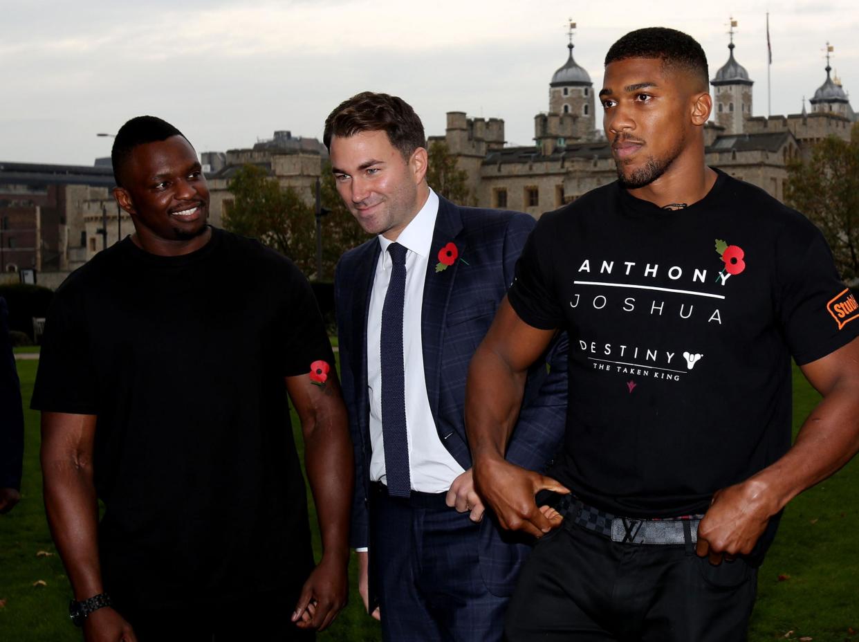 Whyte (L) and Joshua first fought in 2015: REX