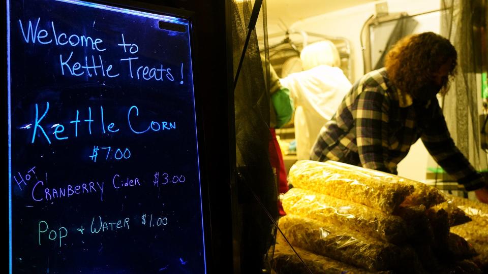 A food truck serves refreshments at the Admiral Twin Drive-In.