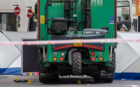 Evidence markers beneath a lorry at the scene of an accident at Holborn - Credit: Rob Pinney/LNP 