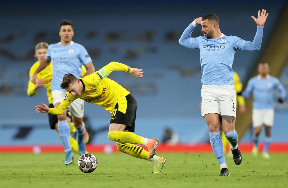 City and Dormund will play in the second leg of the Champions League tie (Getty Images)