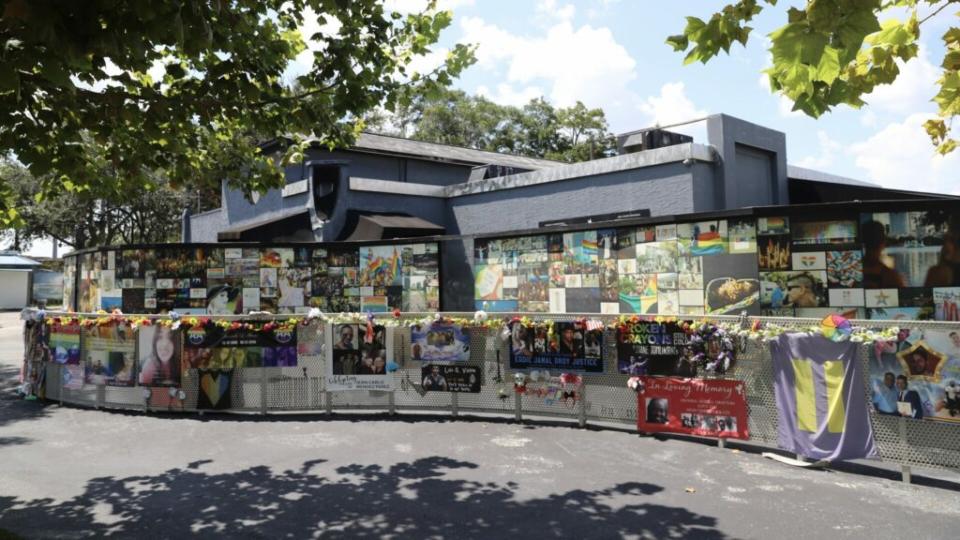 The Pulse building with its memorial wall