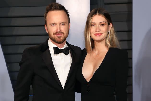 Aaron Paul and wife Lauren Parsekian, pictured in 2018, will now be legally known as Aaron Paul and Lauren Paul. (Photo: Taylor Hill via Getty Images)