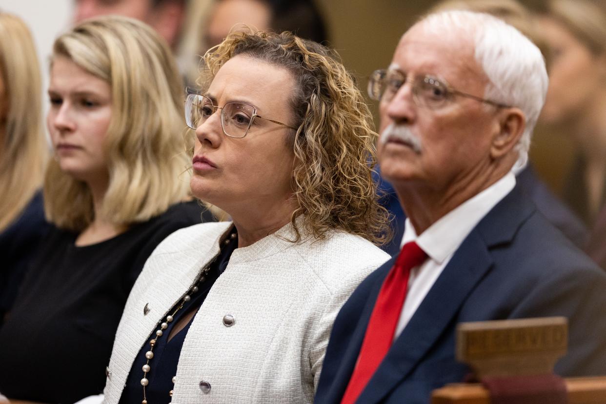 Senator Erin Grall sits in the audience in the Supreme Court during a hearing on the 15-week abortion ban in Florida on Friday, Sept. 8, 2023.