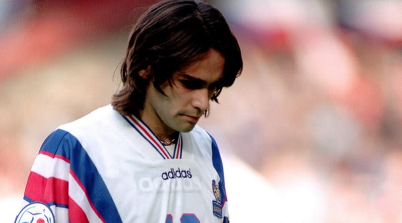 Twenty-one years ago, the attacking midfielderwasa rising star in theFrench Euro 96squad whose namewas spoken in thesame breath asZinedine Zidane.One missed penaltylater, and his life infootball took a verydifferent turn