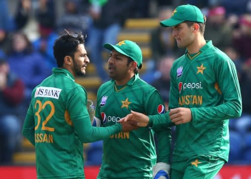 Sarfraz Ahmed (centre) will captain a young Pakistan side at the 2019 Cricket World Cup