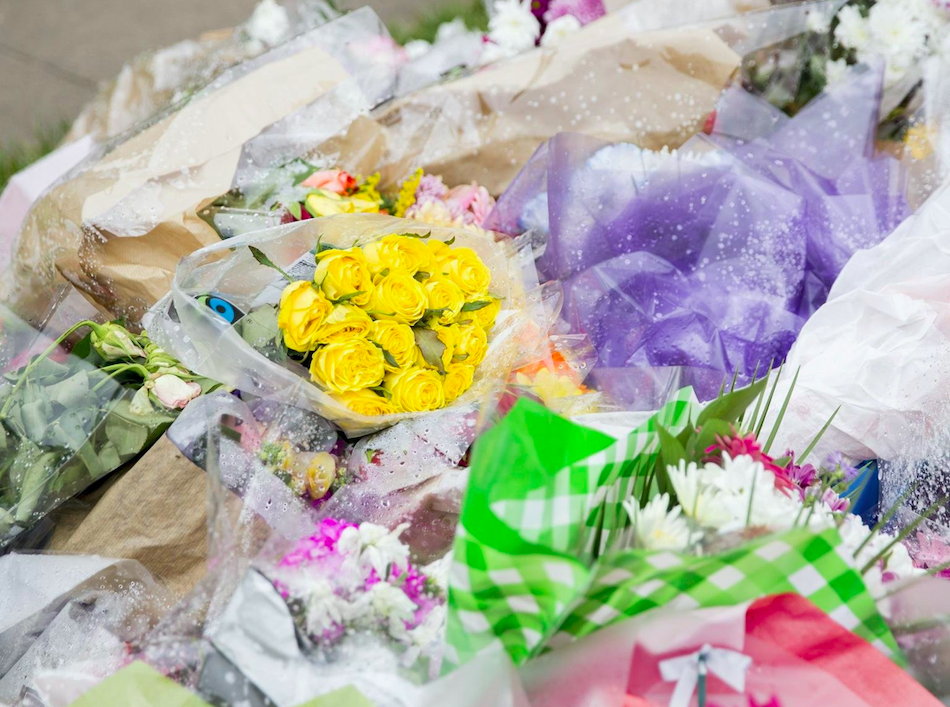 Floral tributes at the scene of the teenager's death (SWNS)