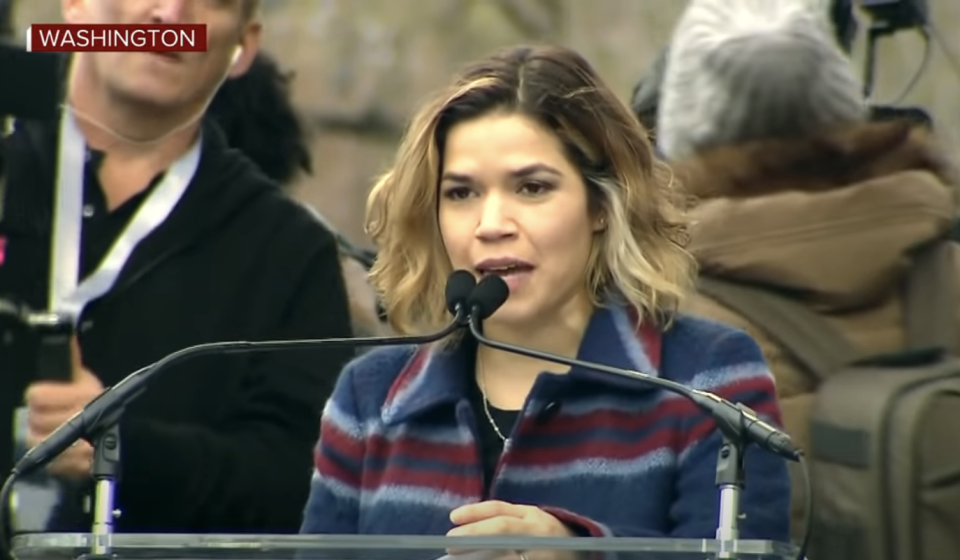 America Ferrera giving a speech