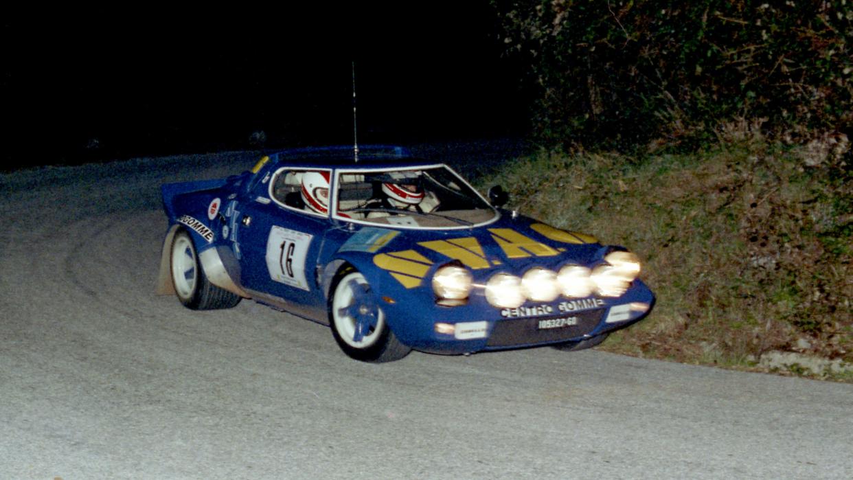 The Lancia Stratos HF in a 1981 race.