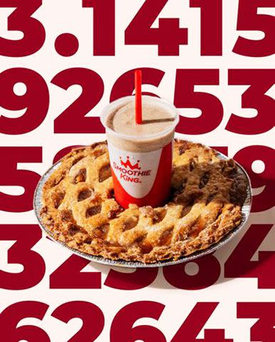 <p>Smoothie King</p> Smoothie King's Pi Day deal is an Apple Pie Smoothie for $3.14