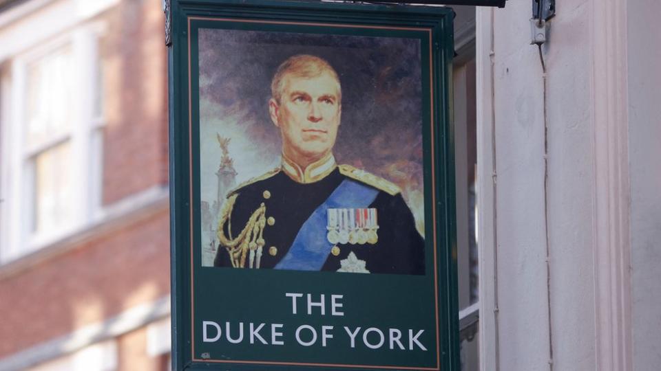 Prince Andrew pub sign