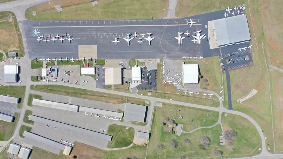 The Monroe County Airport on eclipse day, April 8, 2024.