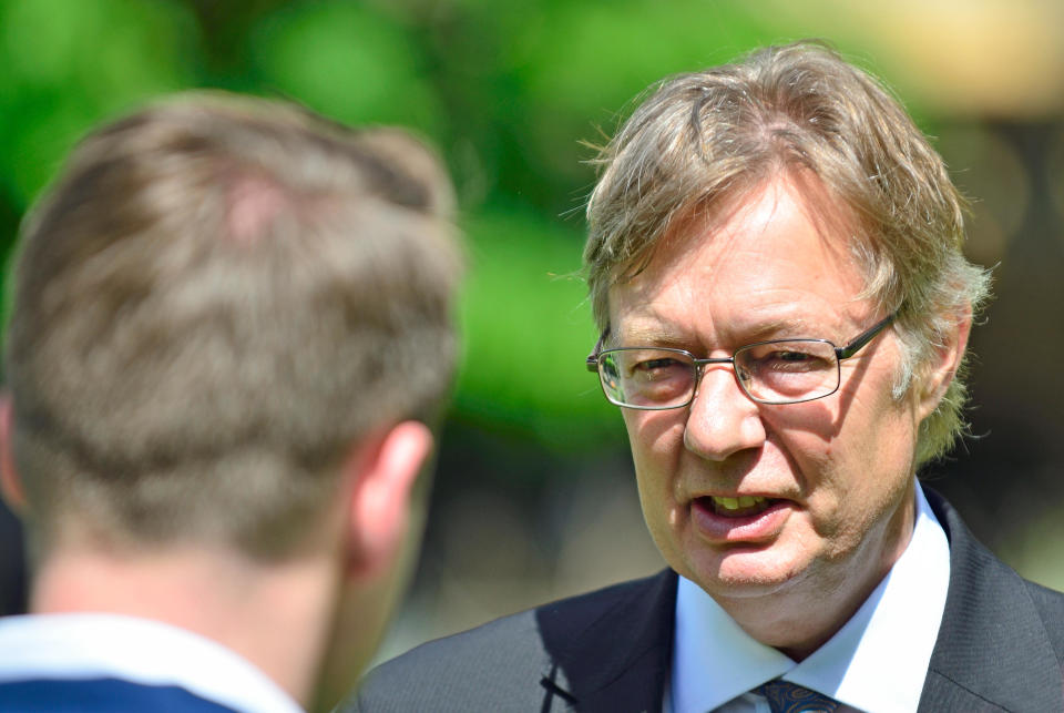 Gary Streeter MP (Con: South West Devon) interviewed on College Green, Westminster, London May 2018