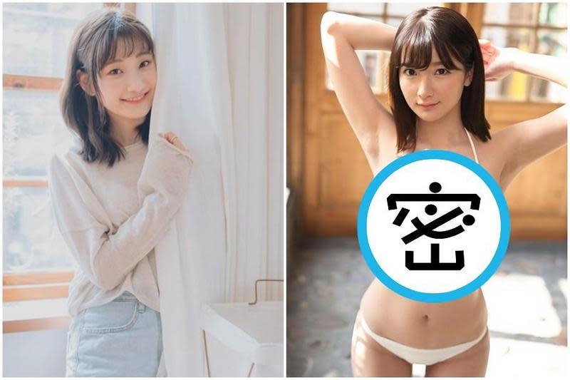 日本AV女優鷲尾芽衣（右圖）跟網紅愛莉莎莎（左圖）長相十分神似。（左圖翻攝自愛莉莎莎IG、右圖翻攝自PTT）