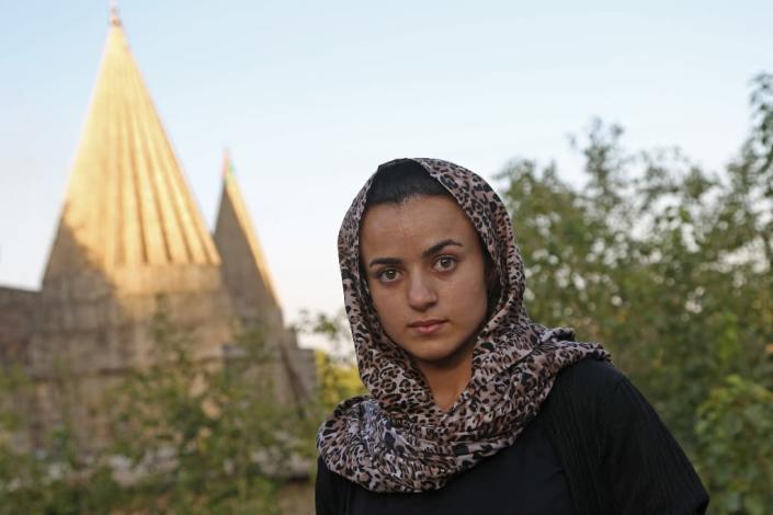 Yazidi woman Ashwaq Haji, 19, sought refuge in Germany from the jihadist she says held her as a sex slave but fled back to Iraq in shock after running into him in a German supermarket earlier this year (AFP Photo/-)