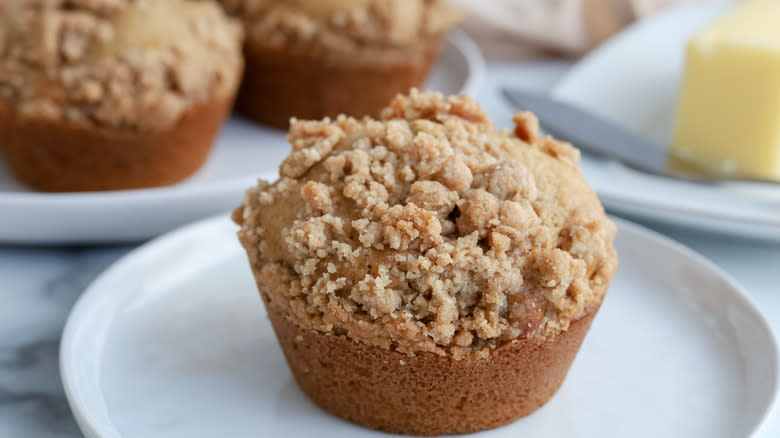 snickerdoodle crumb muffin on plate