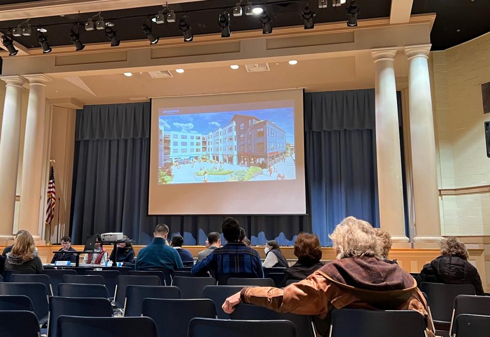 Residents hear updated plans for a 132-unit development between Nantasket Avenue and George Washington Boulevard during a Hull Planning Board meeting Jan. 10.